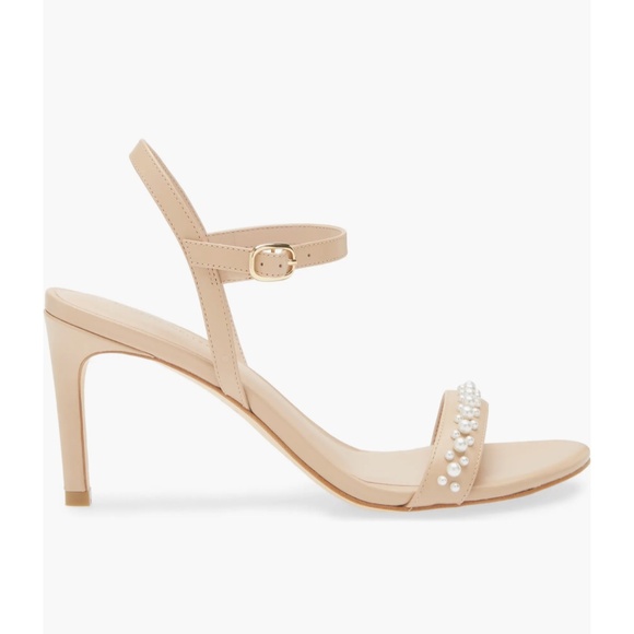 New Stuart Weitzman Dancer Pearl Sandal Nude Sz 6 - Picture 1 of 12